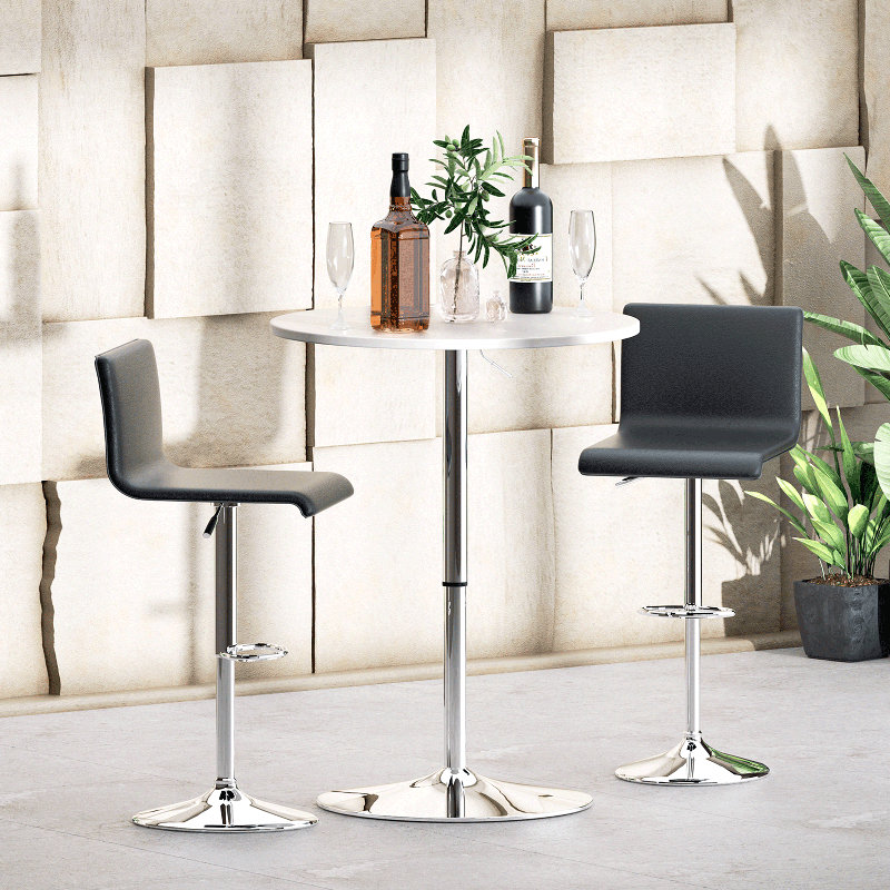 Wrought Studio™ Ojavi Bistro Pub Table Round Adjustable Height Bar ...